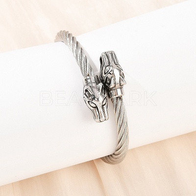 304 Stainless Steel Bangles for Men Women BJEW-H631-05B-AS-1