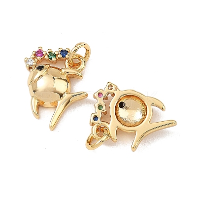 SHEGRACE Brass Colorful Cubic Zirconia Charms XGRQ3P648-591G-1