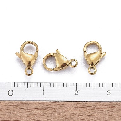 Ion Plating(IP) 304 Stainless Steel Lobster Claw Clasps STAS-H353-C-02G-1