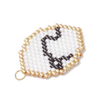 Glass Seed Beaded Twelve Constellations Pendants PALLOY-MZ00891-03-1
