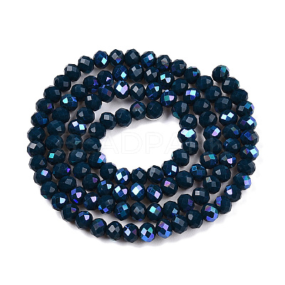 Electroplate Opaque Solid Color Glass Beads Strands EGLA-A044-P4mm-L16-1