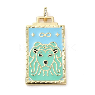Brass Micro Pave Cubic Zirconia Pendant with Enamel KK-H458-02G-L02-1
