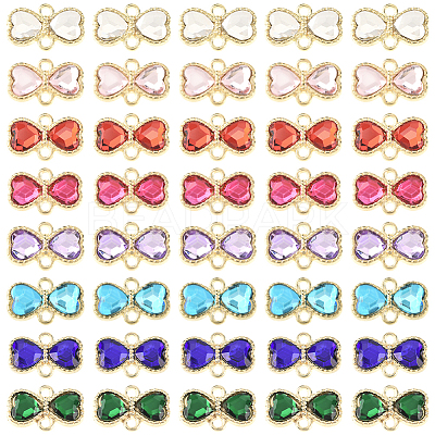 48Pcs 8 Colors Alloy Rhinestone Connector Charms FIND-SC0017-17-1