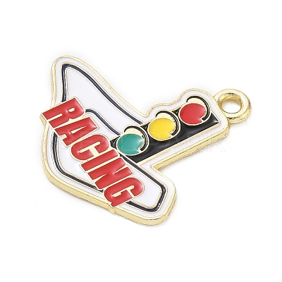 Racing Car Theme Alloy Enamel Pendants AL-CBA4666-03H-1