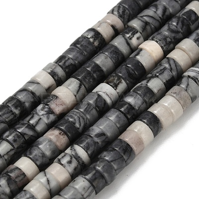 Natural Black Netstone Beads Strands G-Z110-A23-2x4mm-1