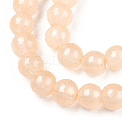 Baking Paint Imitation Jade Glass Round Bead Strands DGLA-Q021-6mm-41-1