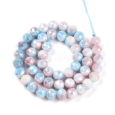 Anti-Tarnish Electroplate Glass Beads Strands GLAA-N010-8mm-04-1