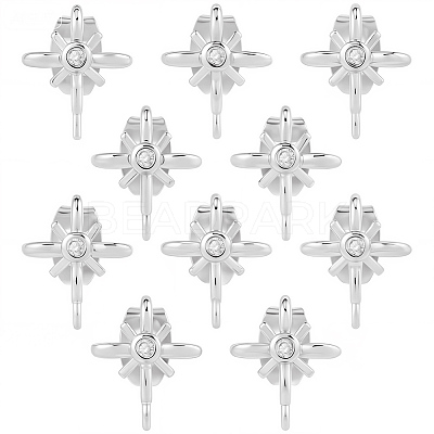 10Pcs Brass Stud Earring Findings KK-BBC0021-68-1
