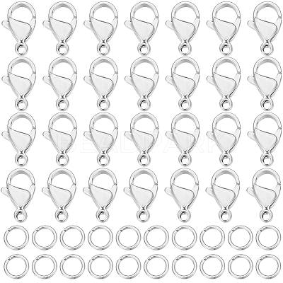 100Pcs 304 Stainless Steel Lobster Claw Clasps DIY-BBC0001-56A-1