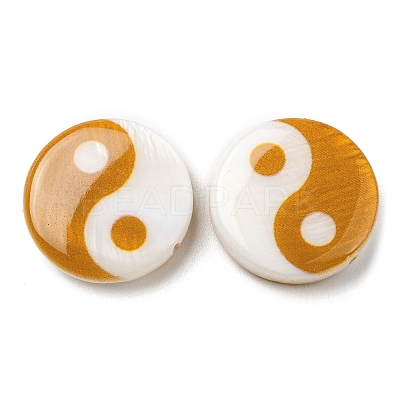 Printed Natural Freshwater Shell Beads SHEL-R129-07C-05-1