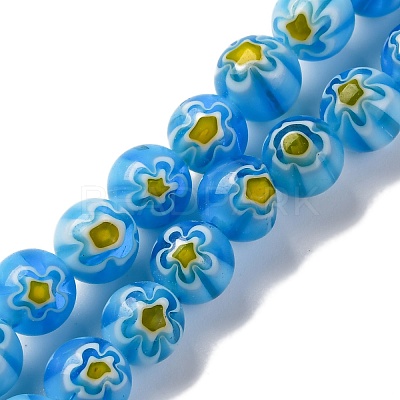 Handmade Millefiori Lampwork Beads Strands LAMP-G164-05H-1