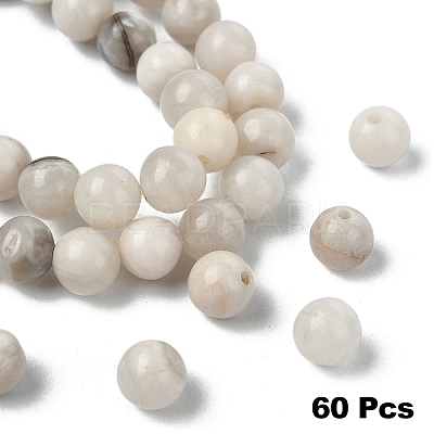 60Pcs Natural White Crazy Lace Agate Beads G-YW0002-19A-1