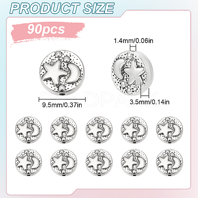 90pcs Tibetan Style Alloy Beads TIBEB-LP0001-14-1