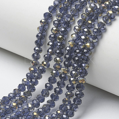 Electroplate Transparent Glass Beads Strands EGLA-A034-T4mm-H06-1