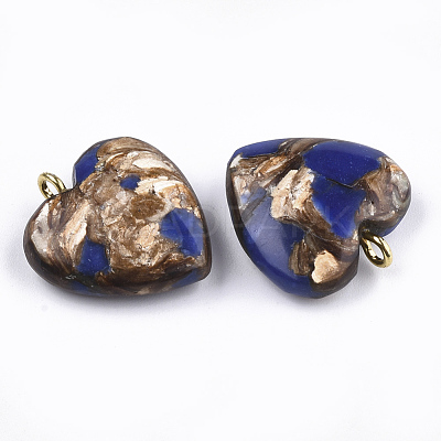 Assembled Bronzite and Lapis Lazuli Pendants G-T111-04A-1
