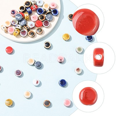 56Pcs 11 Colors Handmade Porcelain Beads PORC-FS0001-32-1