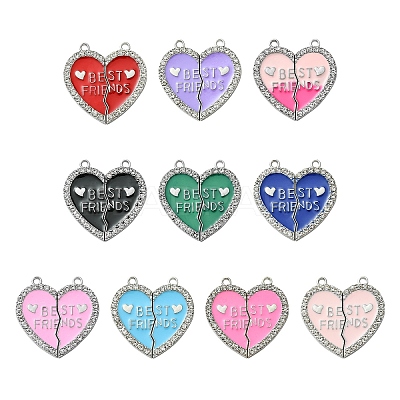 5 Sets 5 Colors Alloy Enamel Split Pendant ENAM-YW0001-98B-1