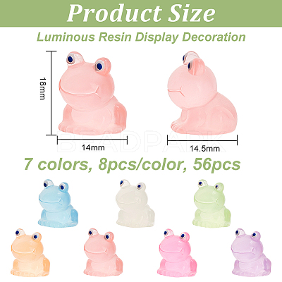 56Pcs 7 Colors Luminous Resin Display Decoration DJEW-OC0001-40-1