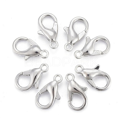 Platinum Plated Zinc Alloy Lobster Claw Clasps X-E103-P-NF-1