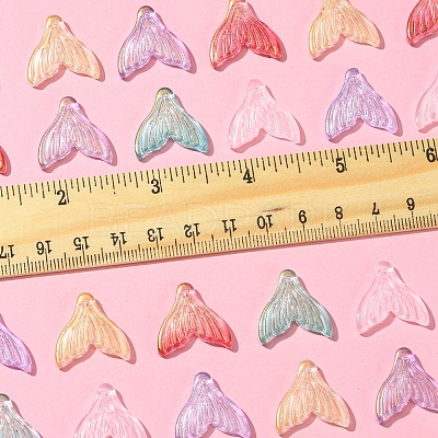 24Pcs 6 Colors Transparent Spray Painted Glass Pendants GLAA-FS0001-90-1