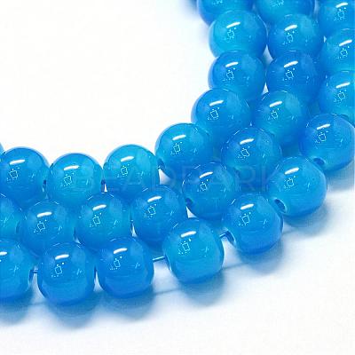Baking Paint Imitation Jade Glass Round Bead Strands DGLA-Q021-6mm-13-1