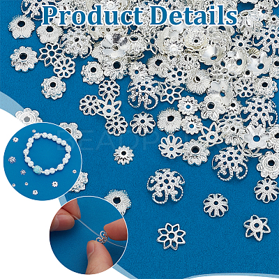 120Pcs 12 Styles Alloy Beads Caps FIND-PH0022-80S-1