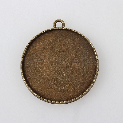Tibetan Alloy Carved Leaf Pendant Cabochon Bezel Settings X-TIBEP-M018-86AB-NF-1