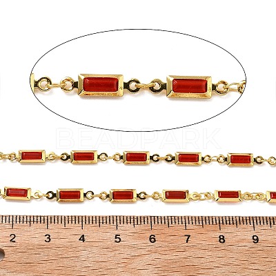 Brass Glass Rectangle Link Chains CHC-R001-01G-03-1
