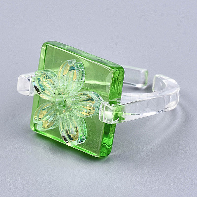 Transparent Resin Cuff Rings RJEW-T017-03A-1
