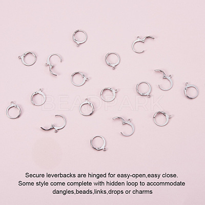 Tarnish Resistant 316 Surgical Stainless Steel Leverback Earring Findings A-STAS-I045-02-1