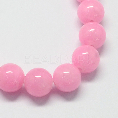 Natural Dyed Yellow Jade Gemstone Bead Strands X-G-R271-6mm-Y02-1