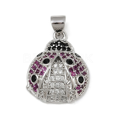 Brass Micro Pave Cubic Zirconia Pendants KK-A260-07A-P-1