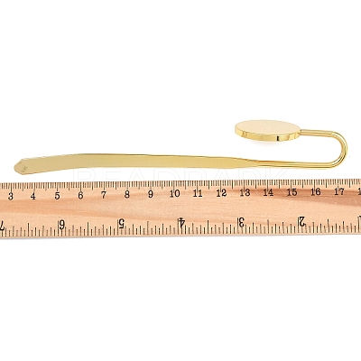 Flat Round  Iron Stamping Blank Swan Neck Bookmark Findings AJEW-B032-01C-G-1