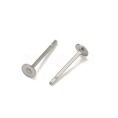 Non-Tarnish 316 Surgical Stainless Steel Flat Round Blank Peg Stud Earring Settings X-STAS-R073-06G-1