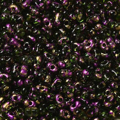 Spray Painted Glass Seed Beads SEED-F005-07A-05-1