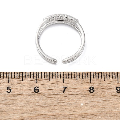 925 Sterling Silver Cuff Rings for Women RJEW-U046-02P-1