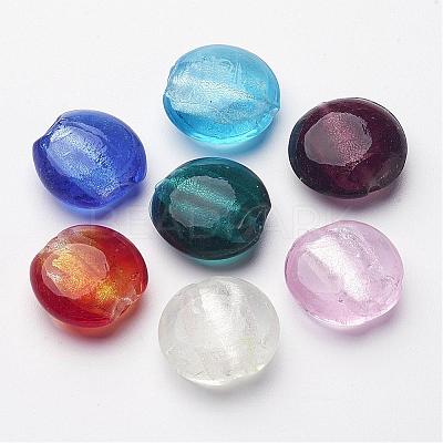 Handmade Silver Foil Glass Beads X-SLF20MMY-1-1