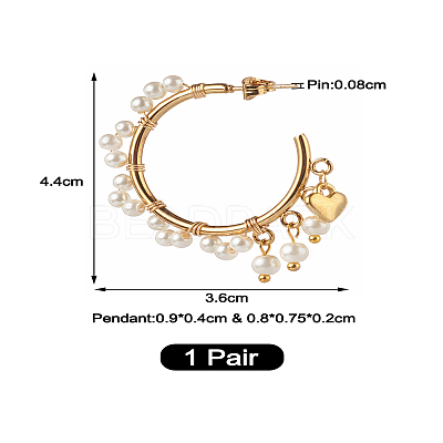 Glass Pearl Beads Stud Earrings X1-EJEW-TA00003-1