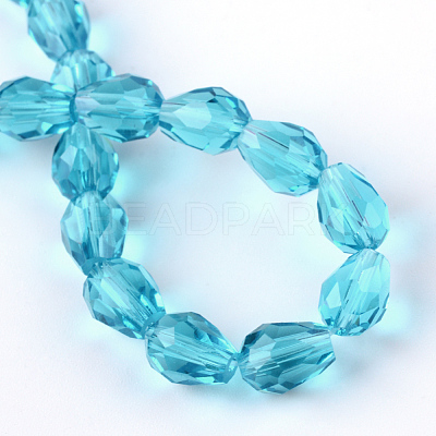 Transparent Glass Bead Strands GLAA-R024-6x8mm-11-1