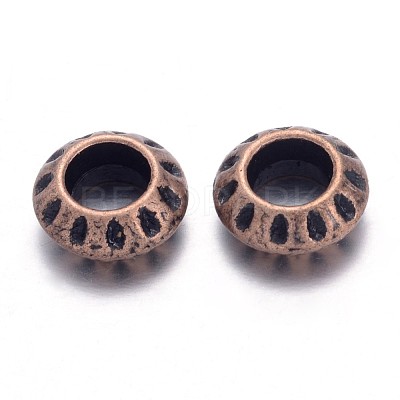 Tibetan Style Alloy European Beads TIBEB-EAA386Y-R-FF-1
