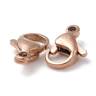 Ion Plating(IP) 304 Stainless Steel Lobster Claw Clasps STAS-H353-F-02RG-1