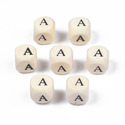 Printed Natural Wood Beads WOOD-T026-001A-1