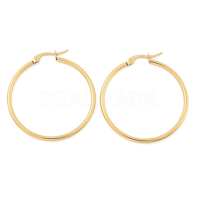 Ring 304 Stainless Steel Big Hoop Earrings X-EJEW-N0016-11G-F-1