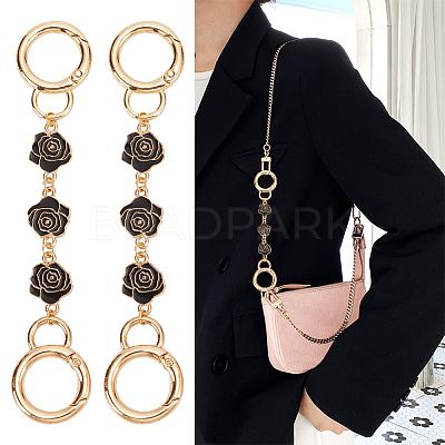 Alloy Enamel Flower Link Bag Strap Extenders FIND-WR0006-30-1