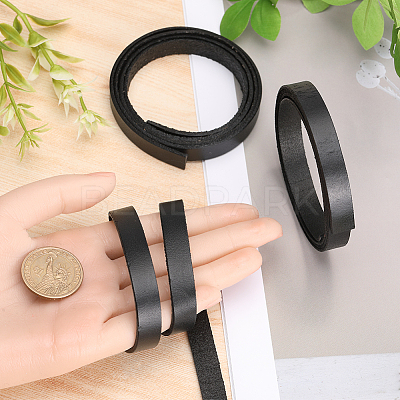 3Pcs Flat Leather Jewelry Cord WL-GF0001-16C-02-1