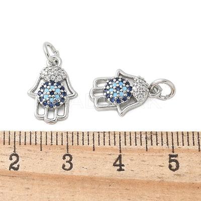 Brass Micro Pave Cubic Zirconia Charms KK-U056-47P-1