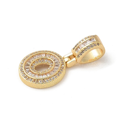 Brass Clear Cubic Zirconia European Dangle Charms LS-KK-R003-01G-00-1