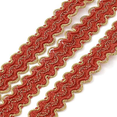 12M Metallic Polyester Braided Lace Trim Ribbons OCOR-WH0060-73C-1