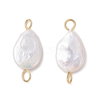 Natural Keshi Pearl Connector Charms PALLOY-JF04243-03-1
