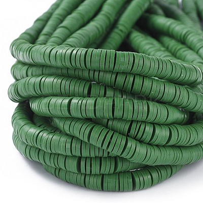 Flat Round Handmade Polymer Clay Beads CLAY-R067-6.0mm-46-1